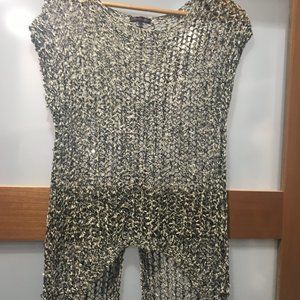 High Low Open Knit Top